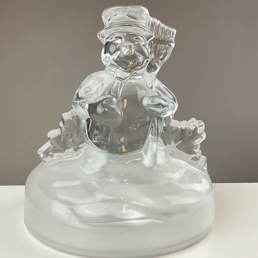 Vintage Cristal D'Arques Snowman Figurine Lead Crystal France